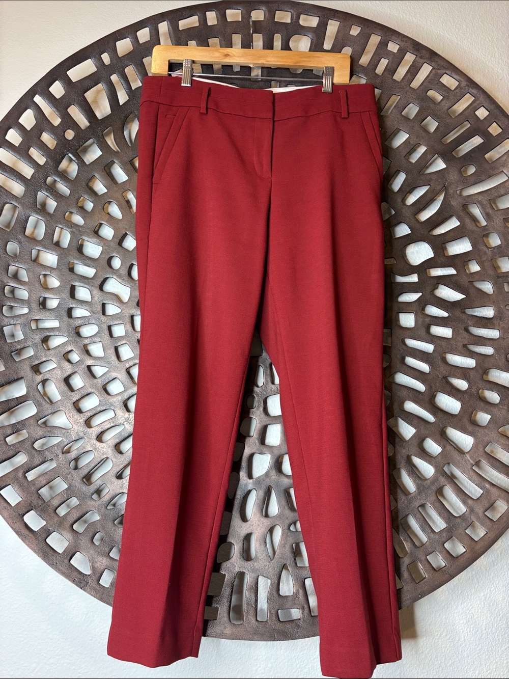 ❤️ LOFT Marisa Straight Leg Dress Pants Women’s 8 Red Stretch Career Trousers ❤️
